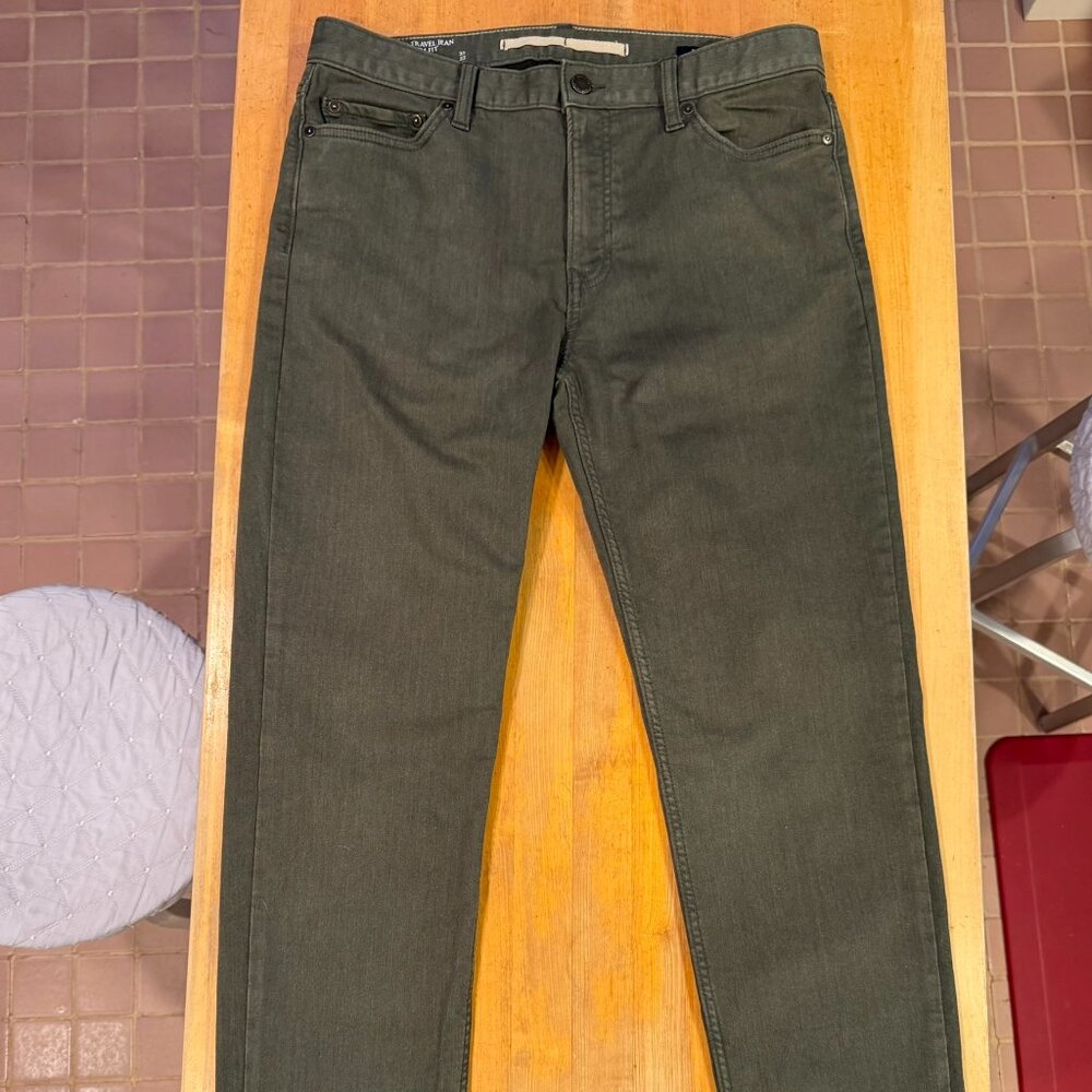 Men's Banana Republic Slim Fit Travel Jean 33x32 - Olive Color